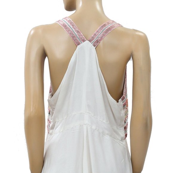 Odd Molly Anthropologie Embroidered White Dress Racerback Resort L- 4 NEW 209182 - Picture 4 of 4